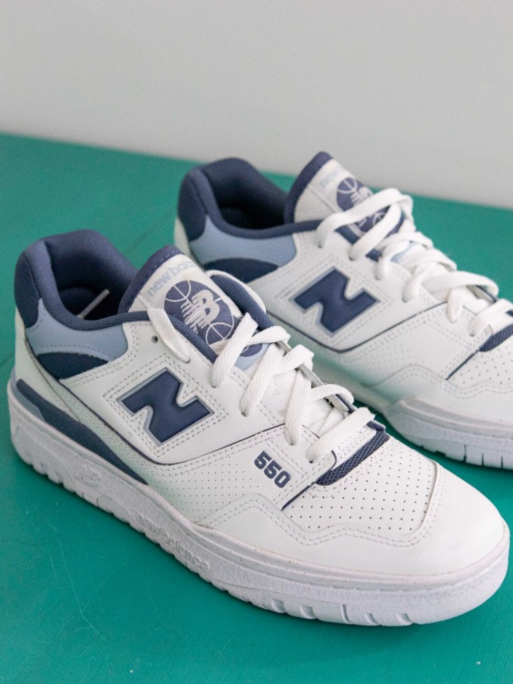 New Balance 550 White Navy Sneakers Mens Casual Leather Low Top NB 550 Shoes